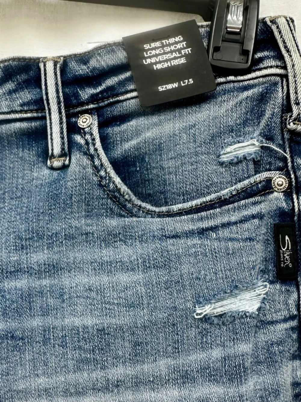 NWT Silver Jeans Sure Thing Long Shorts 18W High Rise 7.5